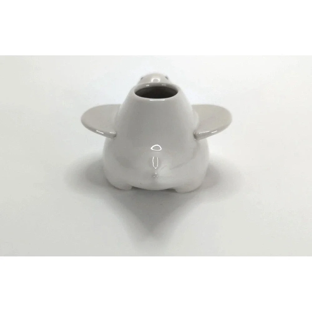 Vintage Pier 1 Imports Off White‎ Stoneware Turtle Succulent Planter 7-1/2 Inch